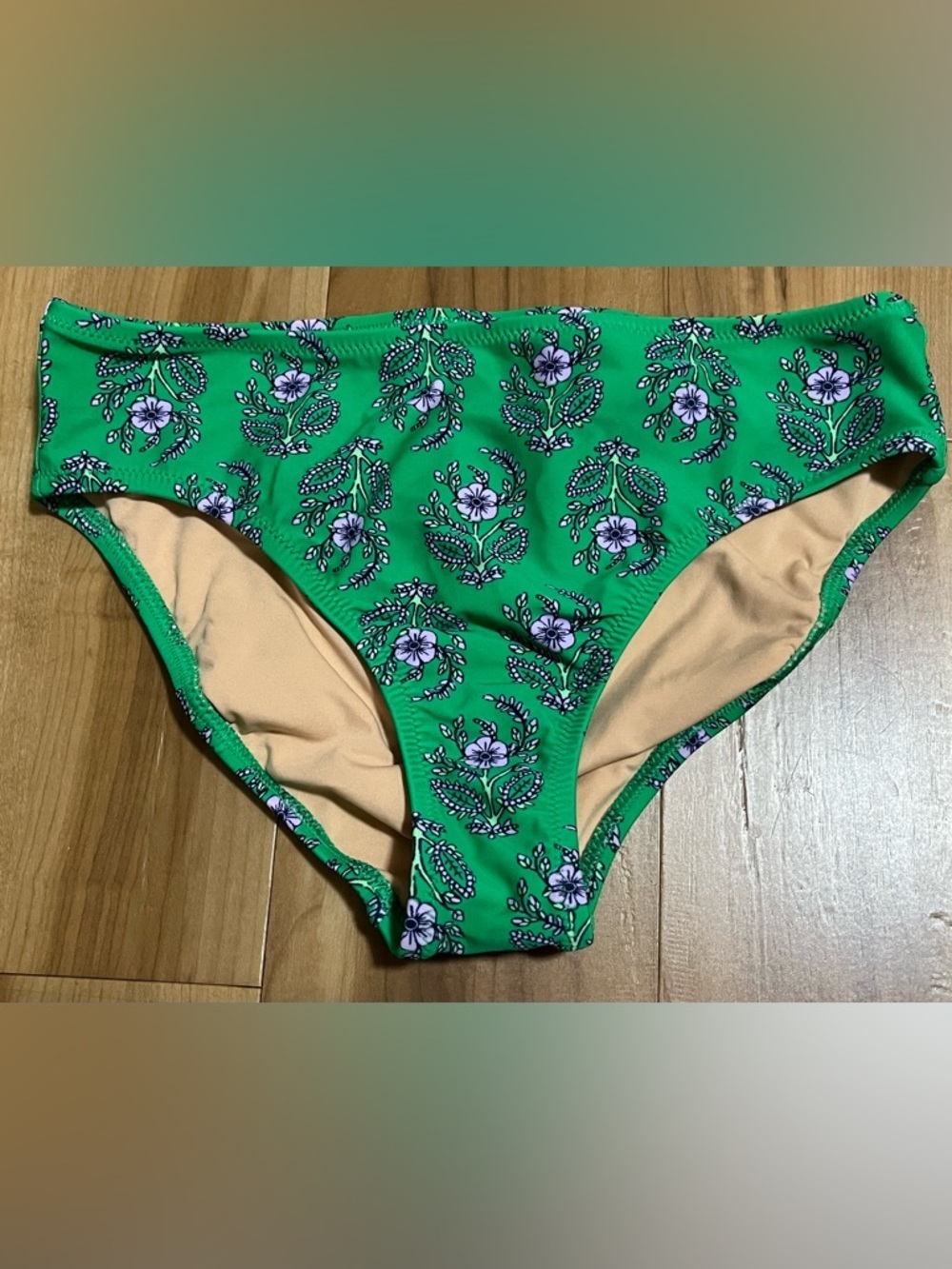 Crewcuts Floral Bikini Bottom Green Purple Size 12 NWOT